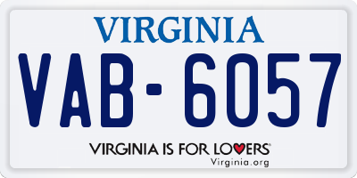 VA license plate VAB6057