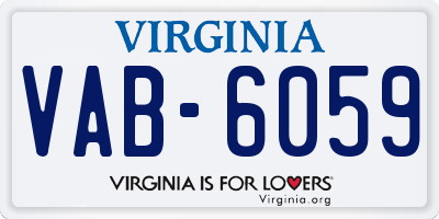 VA license plate VAB6059