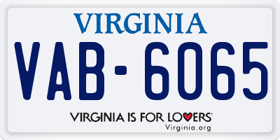 VA license plate VAB6065