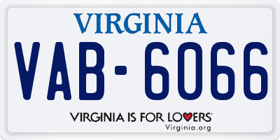 VA license plate VAB6066