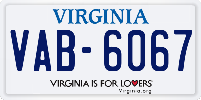 VA license plate VAB6067