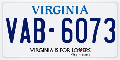 VA license plate VAB6073