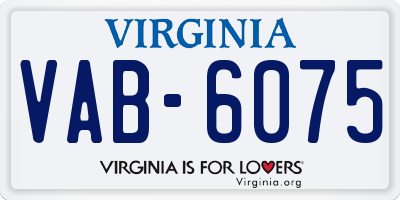 VA license plate VAB6075