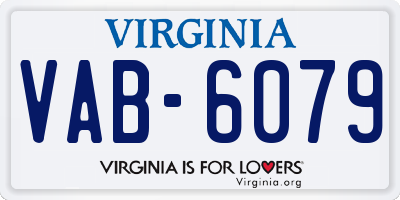 VA license plate VAB6079