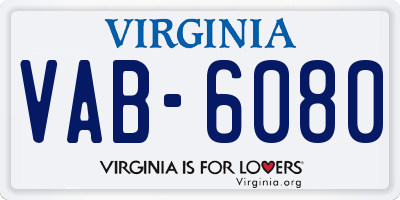 VA license plate VAB6080