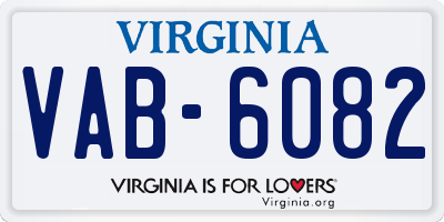 VA license plate VAB6082