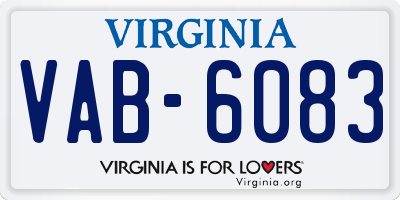 VA license plate VAB6083