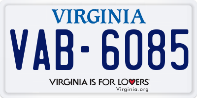 VA license plate VAB6085