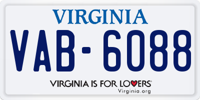 VA license plate VAB6088