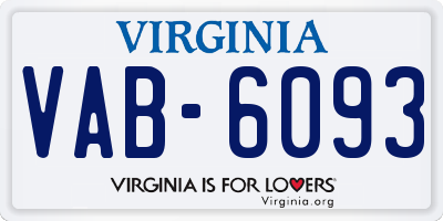 VA license plate VAB6093