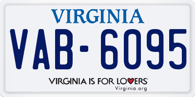 VA license plate VAB6095