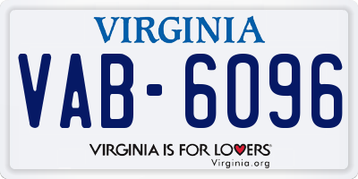 VA license plate VAB6096