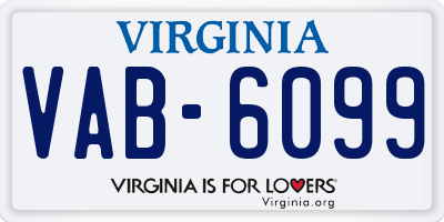 VA license plate VAB6099