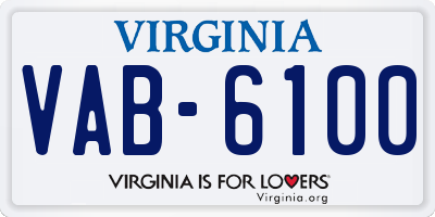 VA license plate VAB6100