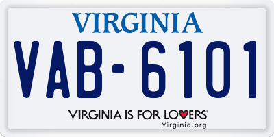 VA license plate VAB6101