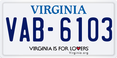 VA license plate VAB6103