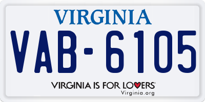 VA license plate VAB6105