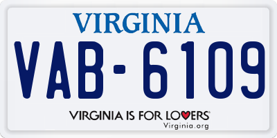 VA license plate VAB6109