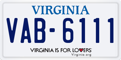 VA license plate VAB6111