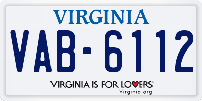 VA license plate VAB6112