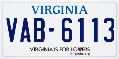 VA license plate VAB6113