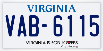 VA license plate VAB6115