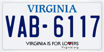 VA license plate VAB6117