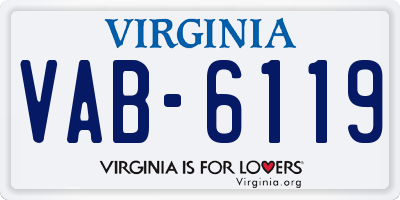 VA license plate VAB6119