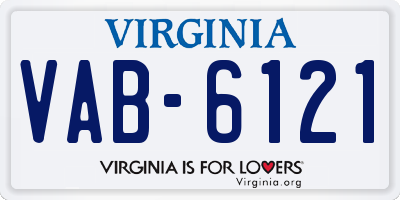 VA license plate VAB6121