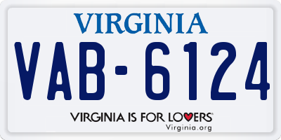 VA license plate VAB6124