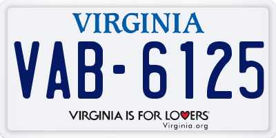 VA license plate VAB6125