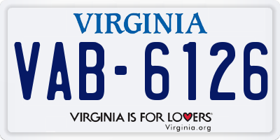 VA license plate VAB6126