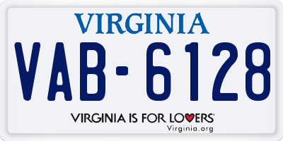 VA license plate VAB6128