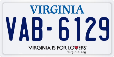 VA license plate VAB6129