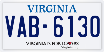 VA license plate VAB6130