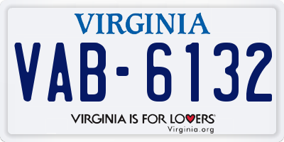 VA license plate VAB6132