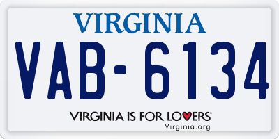 VA license plate VAB6134