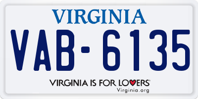 VA license plate VAB6135