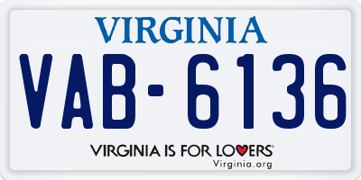 VA license plate VAB6136