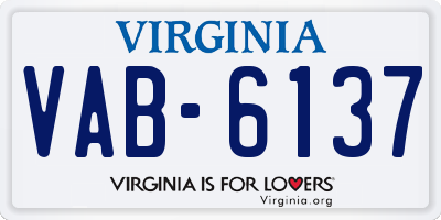 VA license plate VAB6137