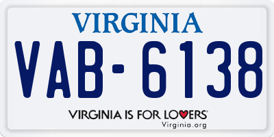 VA license plate VAB6138