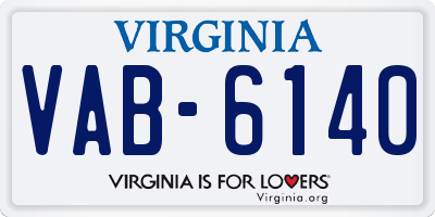 VA license plate VAB6140