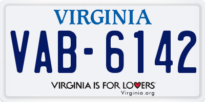 VA license plate VAB6142