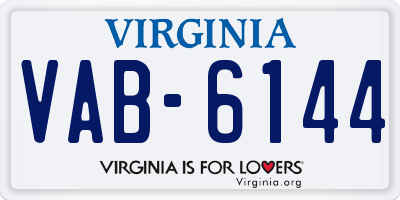 VA license plate VAB6144