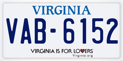 VA license plate VAB6152