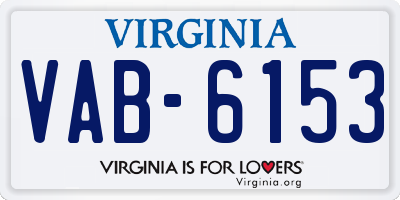 VA license plate VAB6153