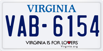 VA license plate VAB6154