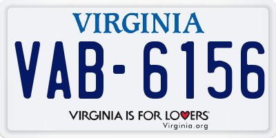 VA license plate VAB6156