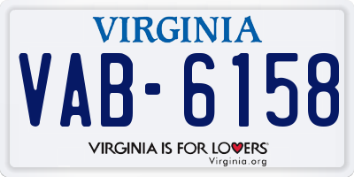 VA license plate VAB6158