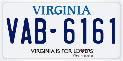 VA license plate VAB6161